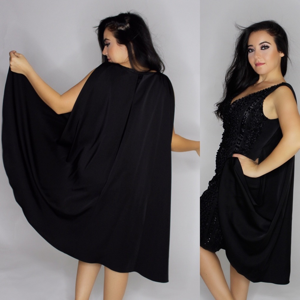 Black little dressw/ Cape by Tony Bowls